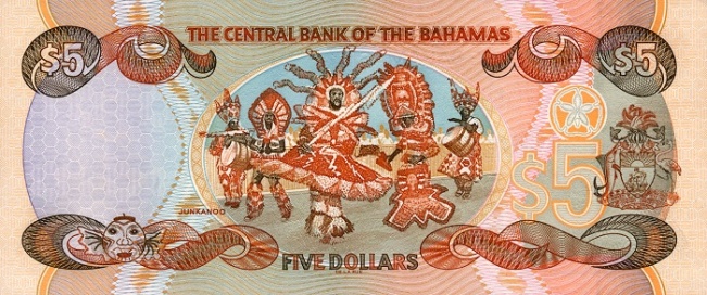 Купюра номиналом 5 багамских долларов, обратная сторона